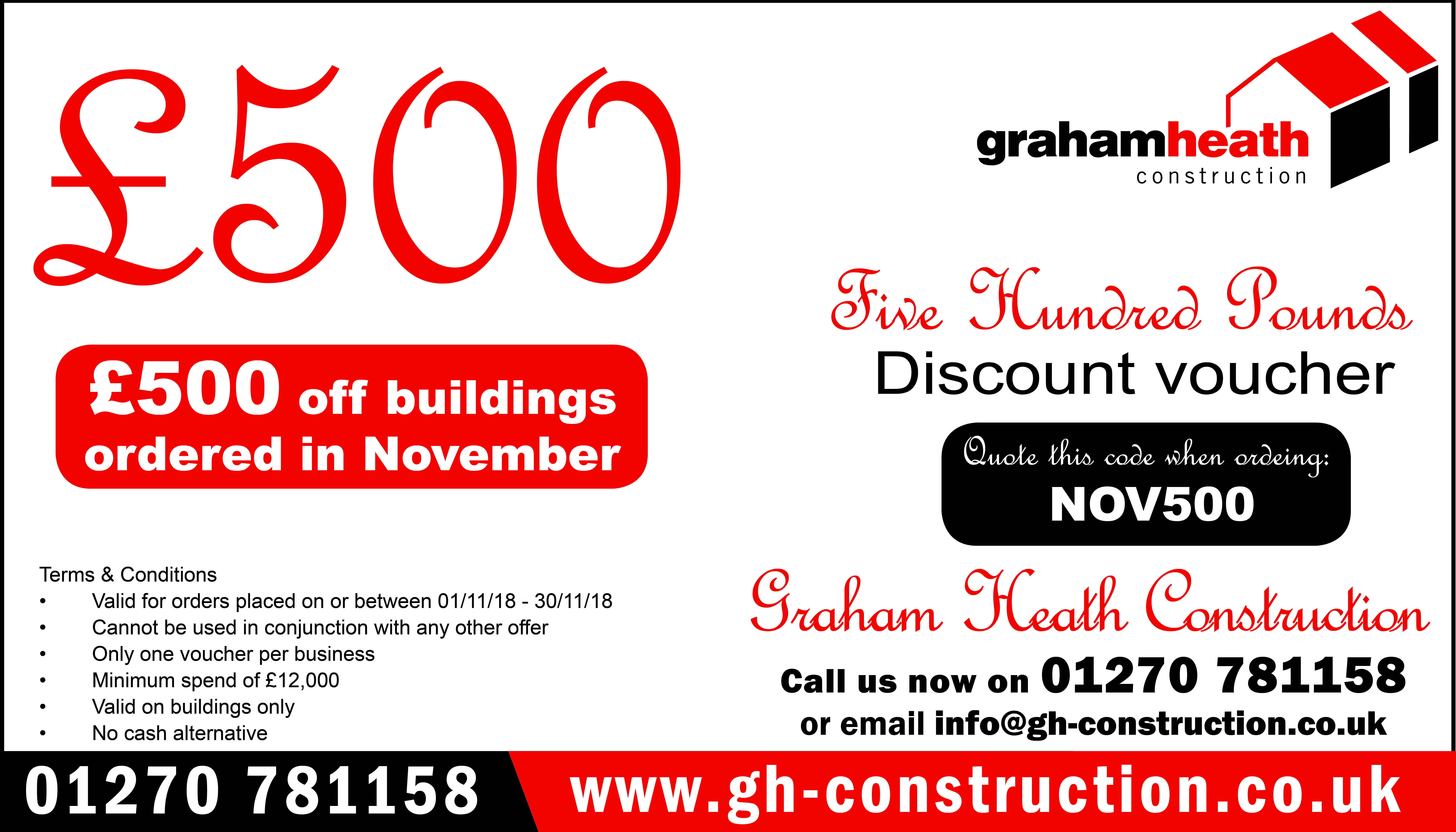 £500 Off ALL Orders in November!
